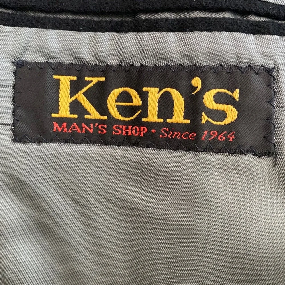 Ken's Man's Shop Piacenza Pure Italian Cashmere Black Blazer Mens 48L USA Made